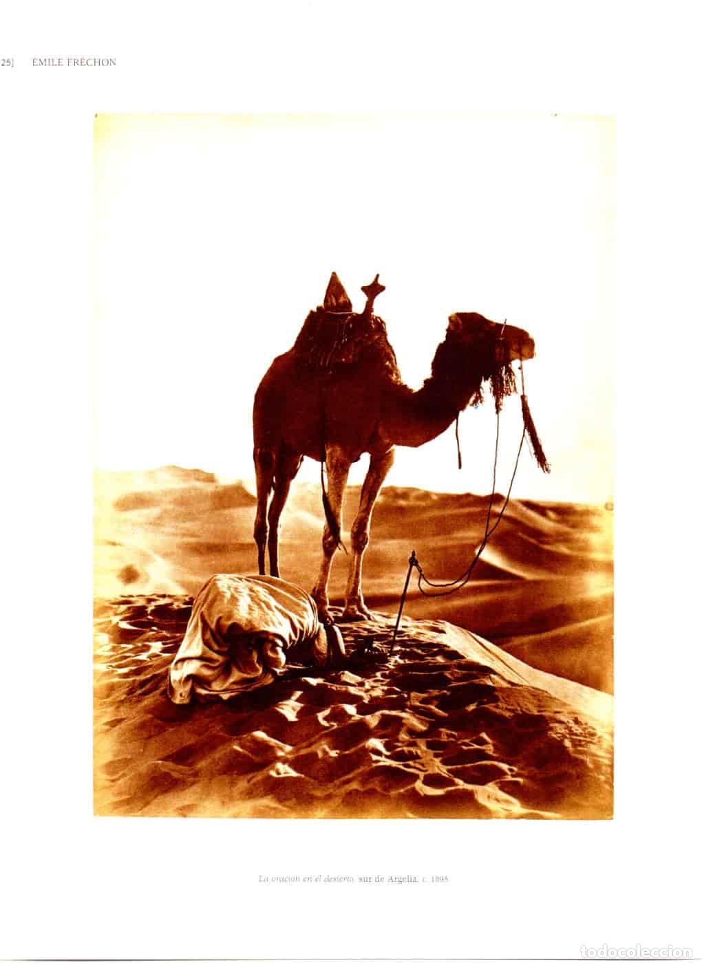 Altri oggetti di carta: LAMINA V55498: La oracion en el desierto de Argelia 1895 por Emile Frechom