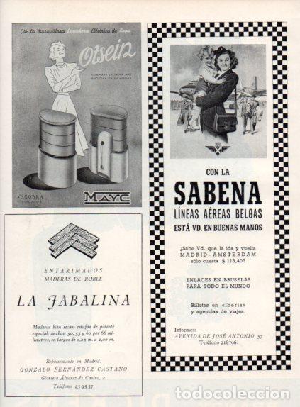 Outros artigos de papel: LAMINA V55523: Publicidad Sabena y lavadora Otseis
