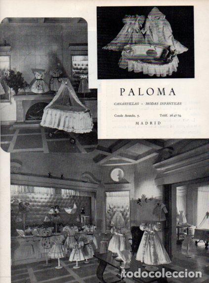 Outros artigos de papel: LAMINA V55547: Publicidad Paloma canastillas y moda infantil en Madrid