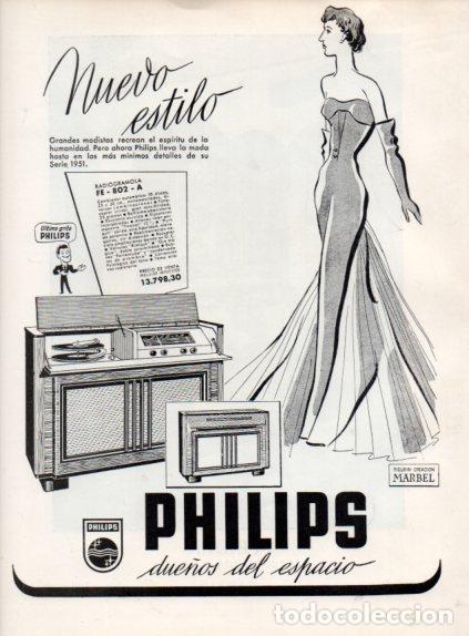 Collectionnisme Papier divers: LAMINA V55553: Publicidad Philips radio gramola FE 802 A