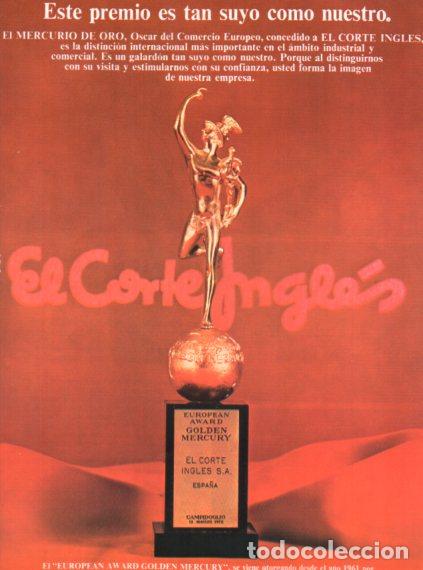 Collectionnisme Papier divers: LAMINA V55849: El Corte Ingles premio Mercurio de Oro 1972