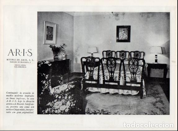 Collectionnisme Papier divers: LAMINA V55551: Publicidad ARIS mueble de arte cama Chippendale