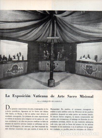 Collectionnisme Papier divers: LAMINA V55578: Exposicion Vaticana de Arte Sacro Misional