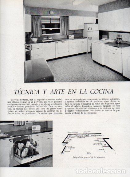 Collectionnisme Papier divers: LAMINA V55561: Cocina con los ultimos adelantos en electrodomesticos
