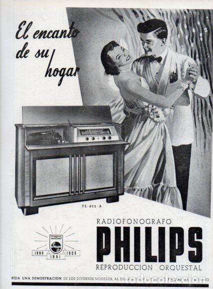 Collectionnisme Papier divers: LAMINA V55571: Publicidad radiofonografo Philips