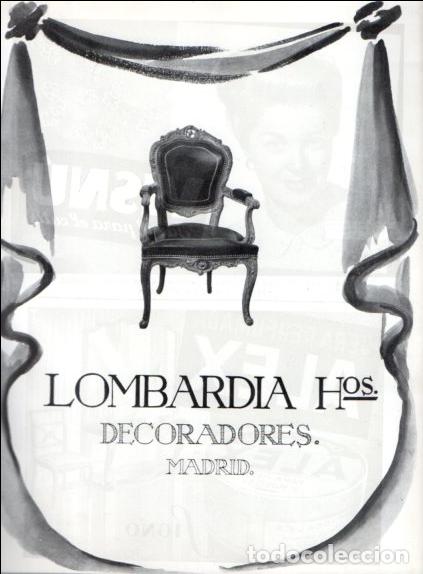 Otros art&iacute;culos de coleccionismo en papel: LAMINA V55581: Publicidad Lombarda y Hermanos decoradores, Madrid