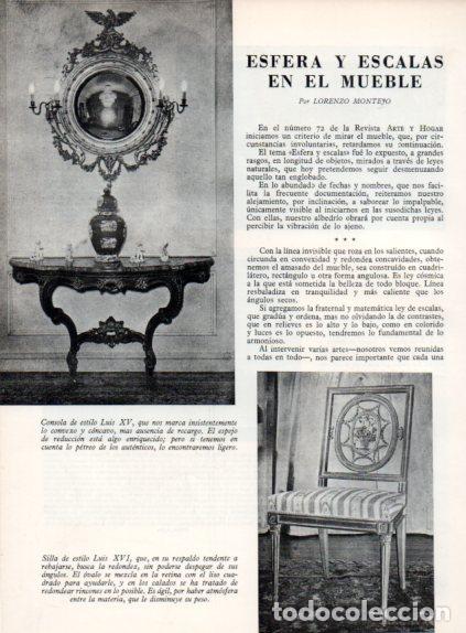 Collectionnisme Papier divers: LAMINA V55612: Consola estilo Luis XV y silla estilo Luis XVI