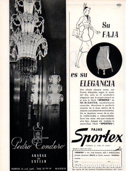 Collectionnisme Papier divers: LAMINA V55623: Publicidad Pedro Tendero y Fajas Sportex