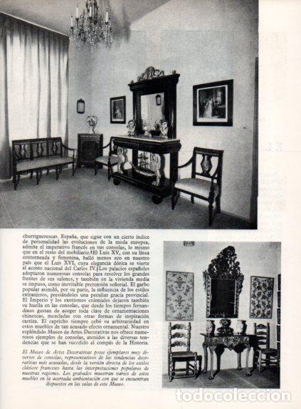 Collectionnisme Papier divers: LAMINA V55611: Consolas del Museo de Artes Decorativas en Madrid