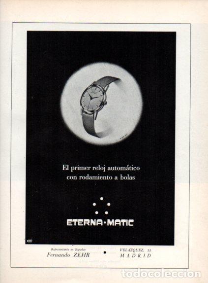 Otros art&iacute;culos de coleccionismo en papel: LAMINA V55648: Publicidad Eterna Matic reloj automatico
