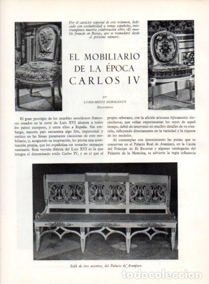 Otros art&iacute;culos de coleccionismo en papel: LAMINA V55658: Sofa de tres asientos del Palacio de Aranjuez