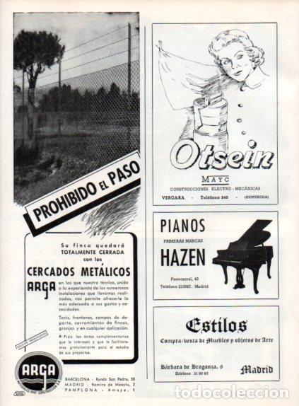 Otros art&iacute;culos de coleccionismo en papel: LAMINA V55673: Publicidad Otsein Mayc y Cercados metalicos Arga