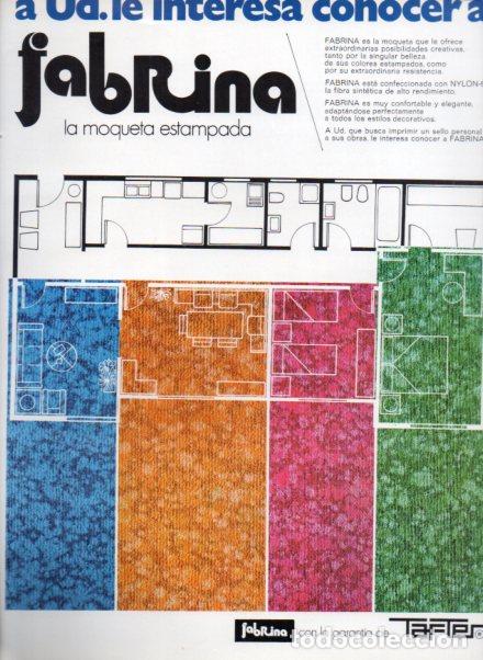 Otros art&iacute;culos de coleccionismo en papel: LAMINA V56024: Publicidad Fabrina moqueta estampada