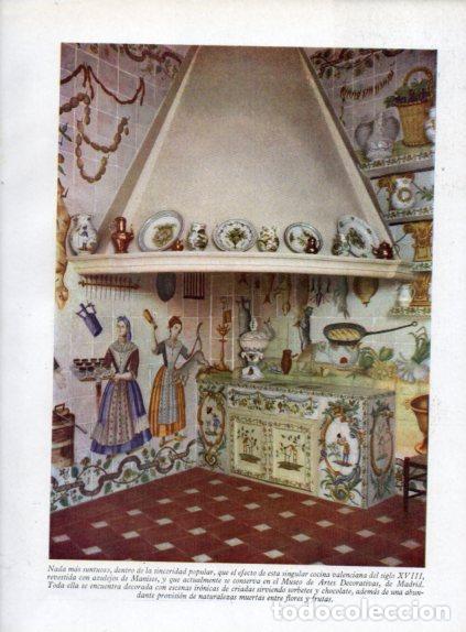 Otros art&iacute;culos de coleccionismo en papel: LAMINA V55656: Cocina valenciana del siglo XVI con azulejos de Manises