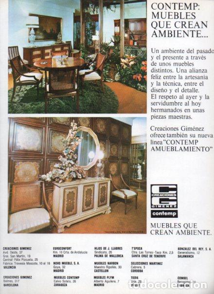 Otros art&iacute;culos de coleccionismo en papel: LAMINA V56020: Publicidad Creaciones Gimenez muebles