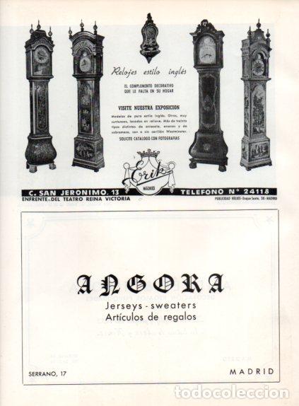 Collectionnisme Papier divers: LAMINA V55671: Publicidad Erik relojes Madrid y Angora articulos de regalo