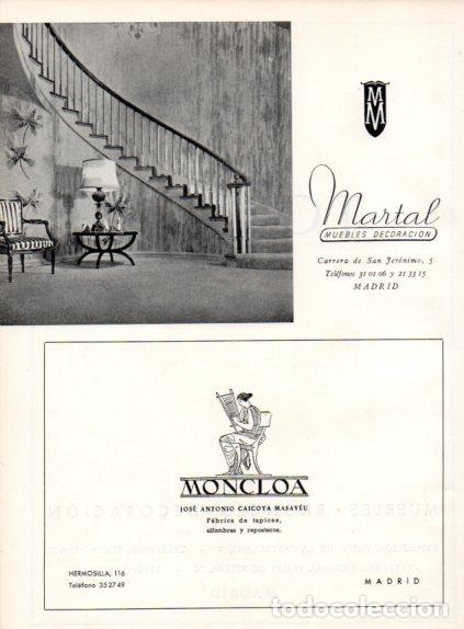 Collectionnisme Papier divers: LAMINA V55693: Publicidad Martal muebles decoracion y Moncloa tapices