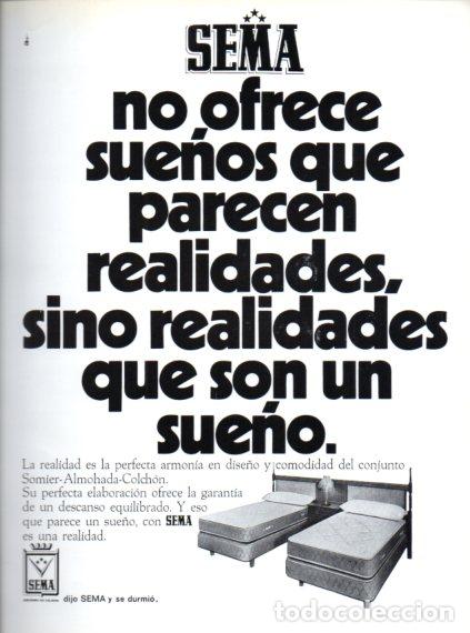Sammelleidenschaft Andere Papierartikel: LAMINA V55758: Publicidad SEMA somier, almohada y colchon