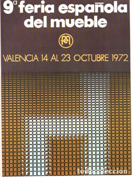 Outros artigos de papel: LAMINA V55857: Publicidad 9&ordf; feria espa&ntilde;ola de mueble en Valencia 1972