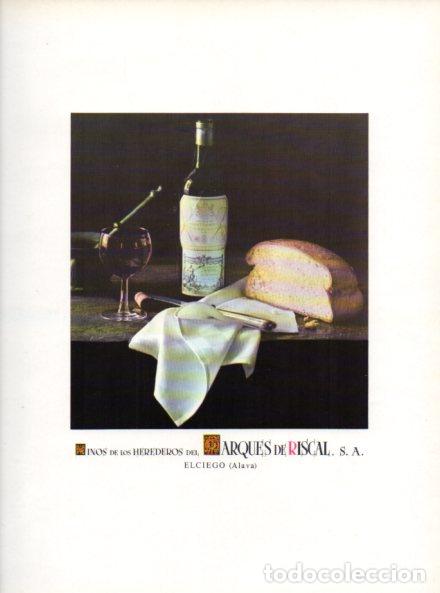 Outros artigos de papel: LAMINA V55936: Publicidad vino Marques de Riscal