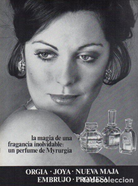 Otros art&iacute;culos de coleccionismo en papel: LAMINA V55991: Publicidad Myrurgia, Orgia, Joya, Nueva Maja, Embrujo