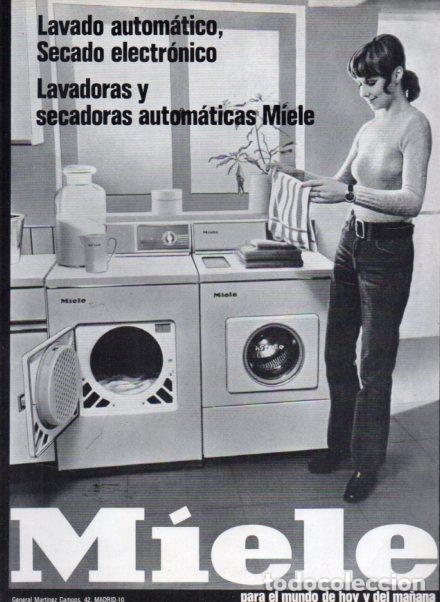 Otros art&iacute;culos de coleccionismo en papel: LAMINA V56031: Publicidad Miele lavadora y secadora