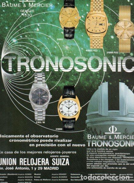 Otros art&iacute;culos de coleccionismo en papel: LAMINA V56041: Publicidad Baume Mercier Union Relojera Suiza