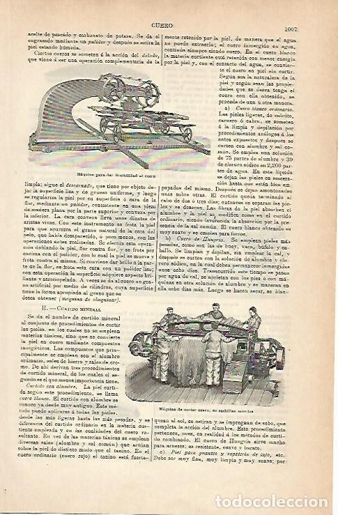 Otros art&iacute;culos de coleccionismo en papel: LAMINA ESPASA 14344: Maquina para dar flexibilidad al cuero - Varios