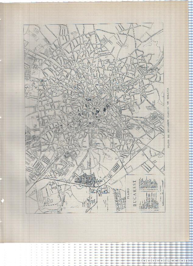 Otros art&iacute;culos de coleccionismo en papel: Lamina/sheet/feuille numerada 593/594: Romania: Plano de Bucarest y Calea Victoriel en Bucarest
