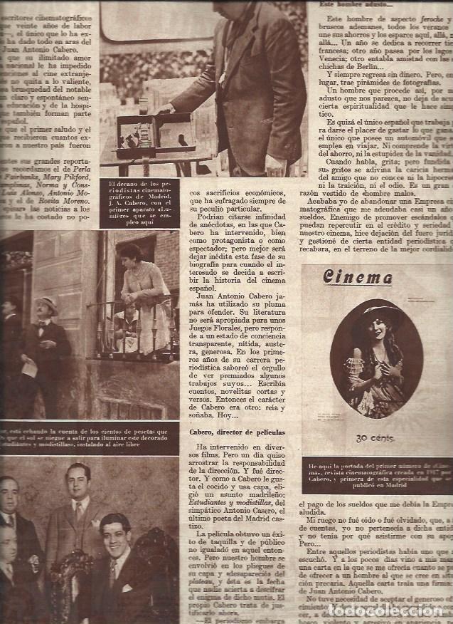 Otros art&iacute;culos de coleccionismo en papel: LAMINA 30872: Juan Antonio Cabero y primera portada de Cinegramas - VVAA