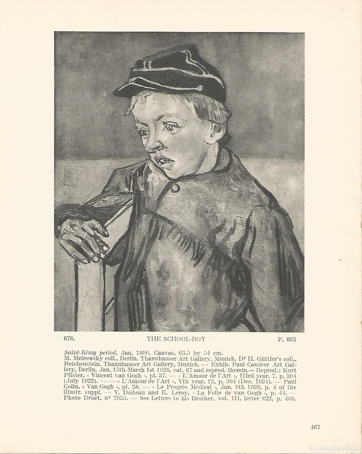 Outros artigos de papel: LAMINA 1432: VAN GOGH. The School-Boy - J.B. de la FAILLE