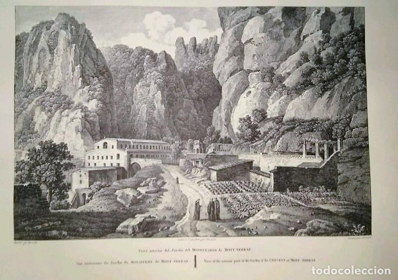 Otros art&iacute;culos de coleccionismo en papel: Lamina CATALOGNE, Numero 21: Vista Interior del Jardin del Monasterio de Montserrat (1813) - Alexand