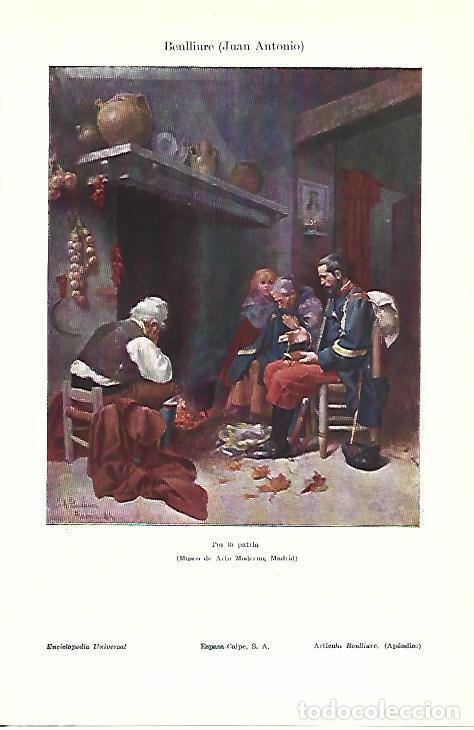Altri oggetti di carta: LAMINA ESPASA 39513: Por la patria, por Juan Antonio Benlliure - Varios