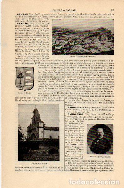Collectionnisme Papier divers: LAMINA V35061: Vista e iglesia en Candas, Asturias - Varios