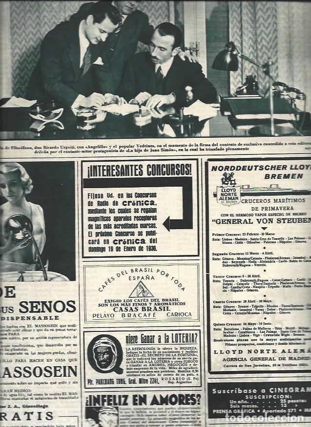 Collectionnisme Papier divers: LAMINA 30932: Publicidad y firma del contrato en exclusiva de Angelillo con Cinegramas - VVAA