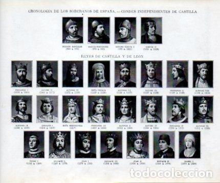 Otros art&iacute;culos de coleccionismo en papel: LAMINA V39019: Condes Independientes de Castilla Cronologia de los Soberanos de Espa&ntilde;a - Manuel Sand