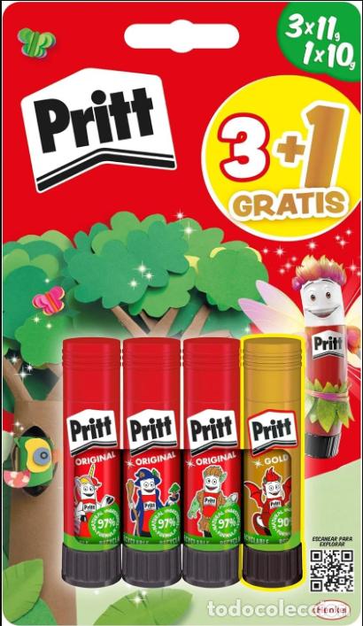 Otros art&iacute;culos de coleccionismo en papel: Pritt Stick Original Pegamento Barra Escolar para Manualidades, 4 x 11 g