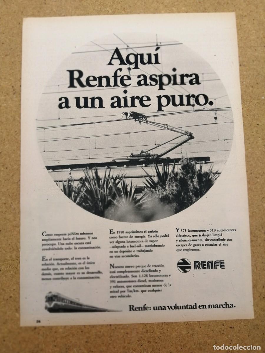 Otros art&iacute;culos de coleccionismo en papel: ANUNCIO. RENFE. AQUI RENFE RESPIRA A UN AIRE PURO