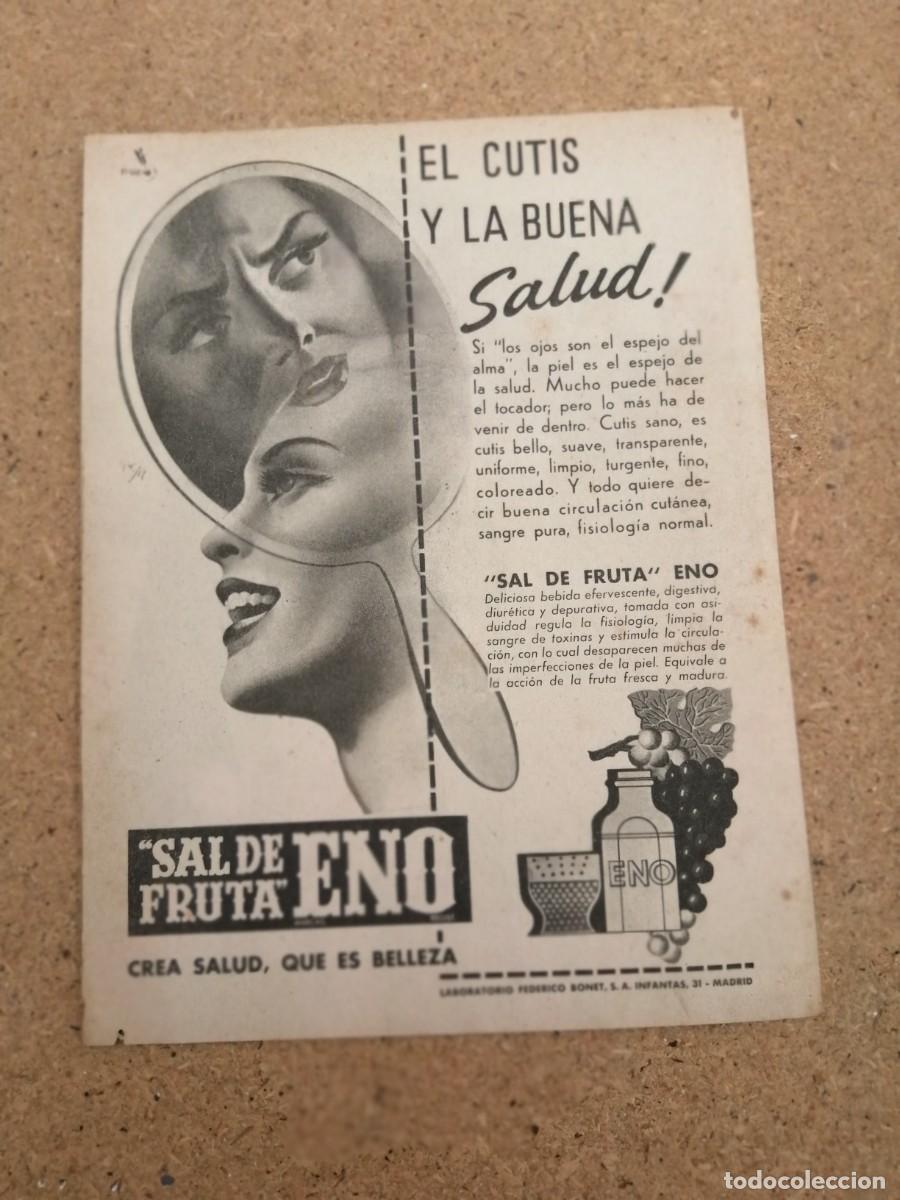 Otros art&iacute;culos de coleccionismo en papel: ANUNCIO. SAL DE FRUTAS ENO