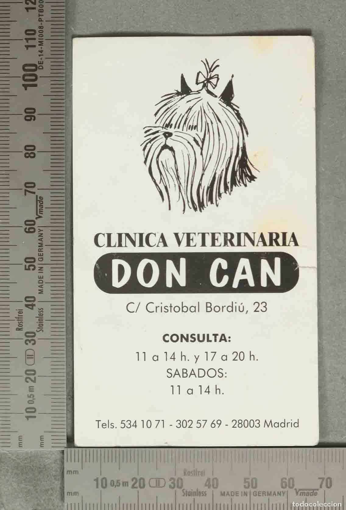Otros art&iacute;culos de coleccionismo en papel: PUBLICIDAD. CLINICA VETERINARIA DON CAN MADRID