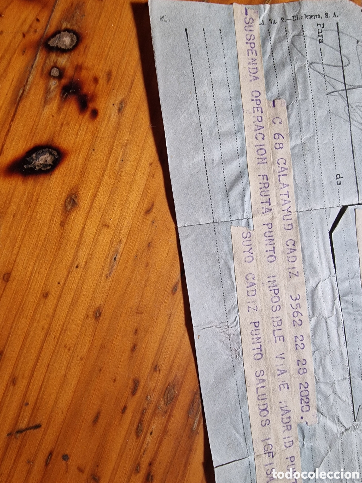 Otros art&iacute;culos de coleccionismo en papel: Viejo telegrama del a&ntilde;o 56,ver fotos