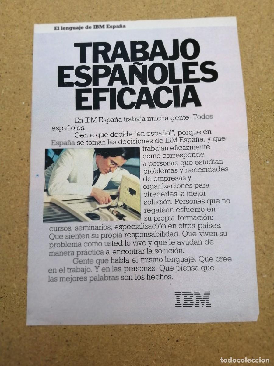 Otros art&iacute;culos de coleccionismo en papel: ANUNCIO. IBM.........