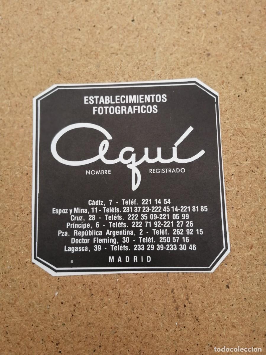 Otros art&iacute;culos de coleccionismo en papel: ANUNCIO. ESTABLECIMIENTOS FOTOGRAFICOS AQUI (MADRID)
