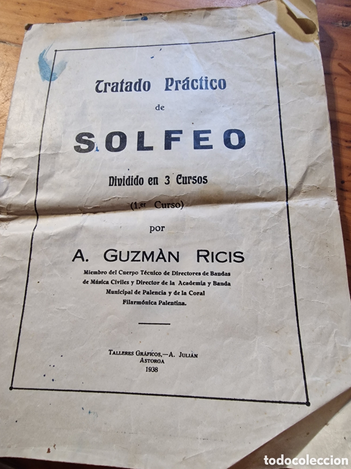 Otros art&iacute;culos de coleccionismo en papel: Revista documento tratado pr&aacute;ctico de solfeo,por a. Guzm&aacute;n ricis, a&ntilde;o 1938