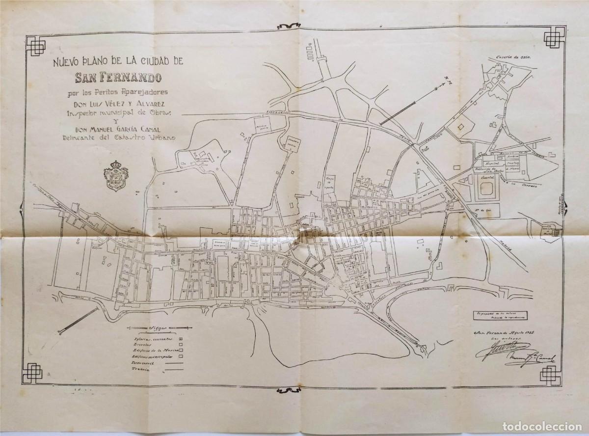 Otros art&iacute;culos de coleccionismo en papel: Nuevo plano de la ciudad de San Fernando (C&aacute;diz) 1925.