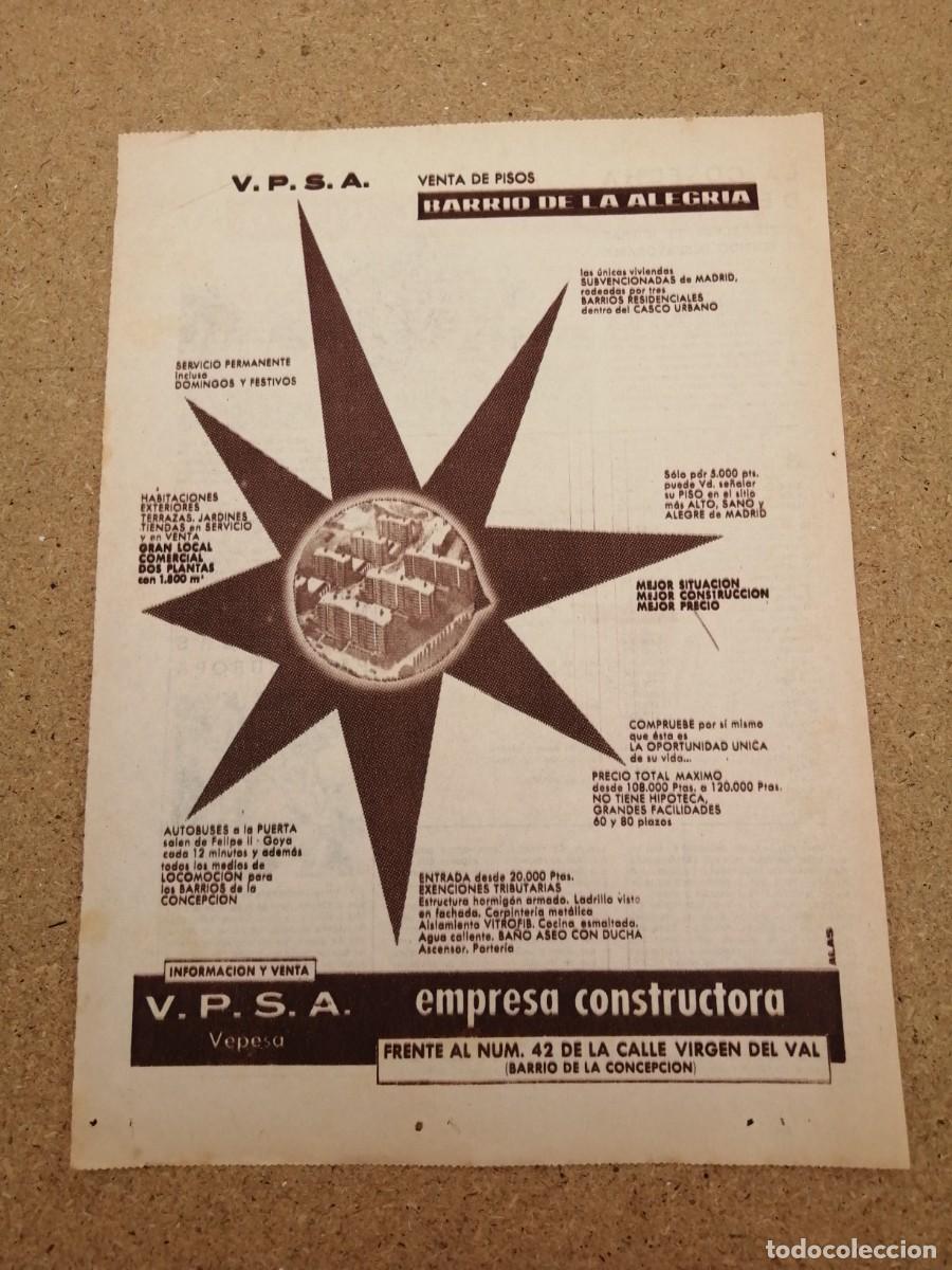 Otros art&iacute;culos de coleccionismo en papel: ANUNCIO. VPSA EMPRESA CONSTRUCTORA
