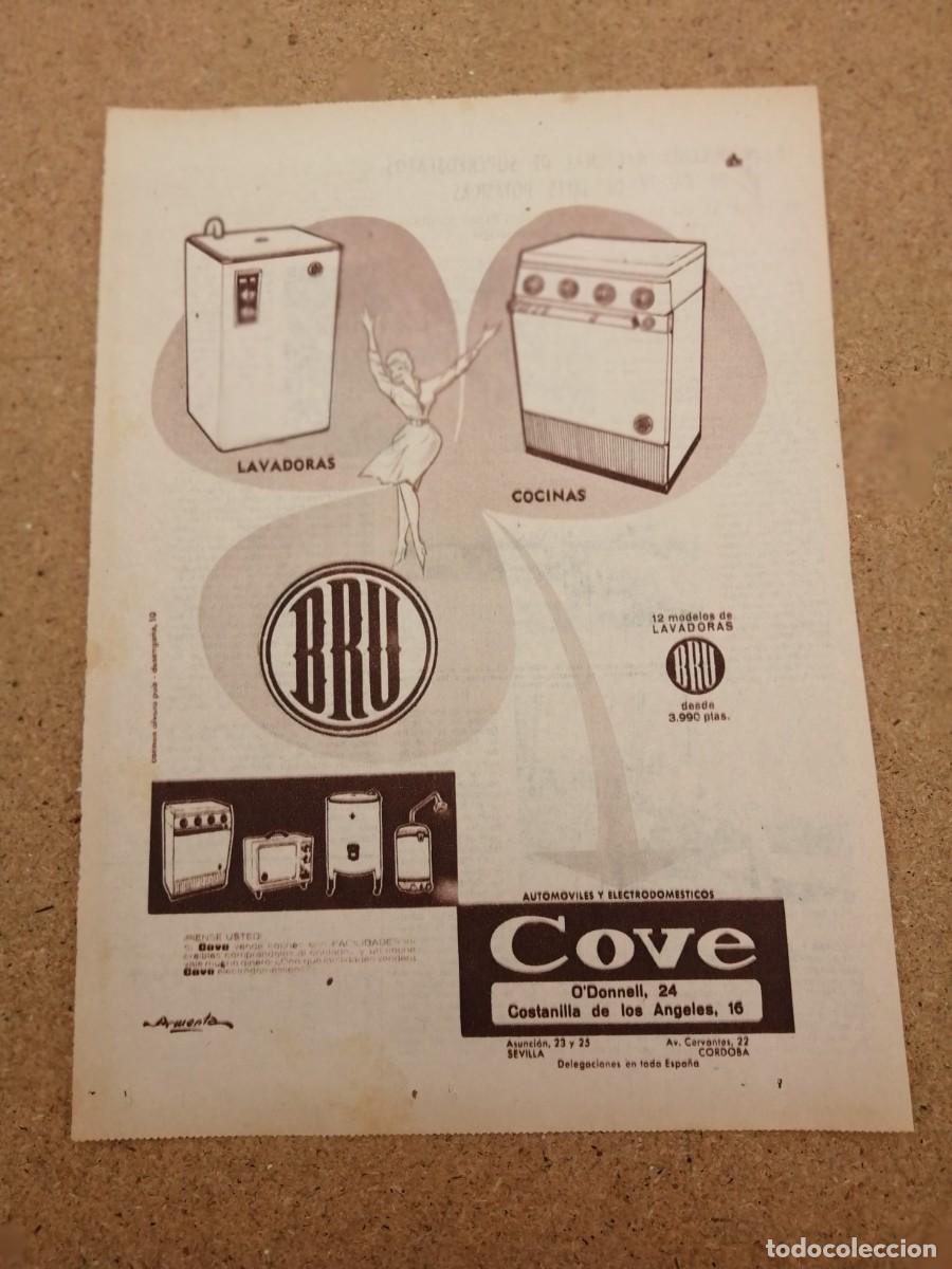 Otros art&iacute;culos de coleccionismo en papel: ANUNCIO. BRU, AUTOMOVILES Y ELECTRODOMESTICOS COVE