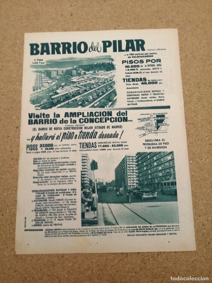 Otros art&iacute;culos de coleccionismo en papel: ANUNCIO. BARRIO DEL PILAR / BARRIO DE LA CONCEPCION (MADRID)