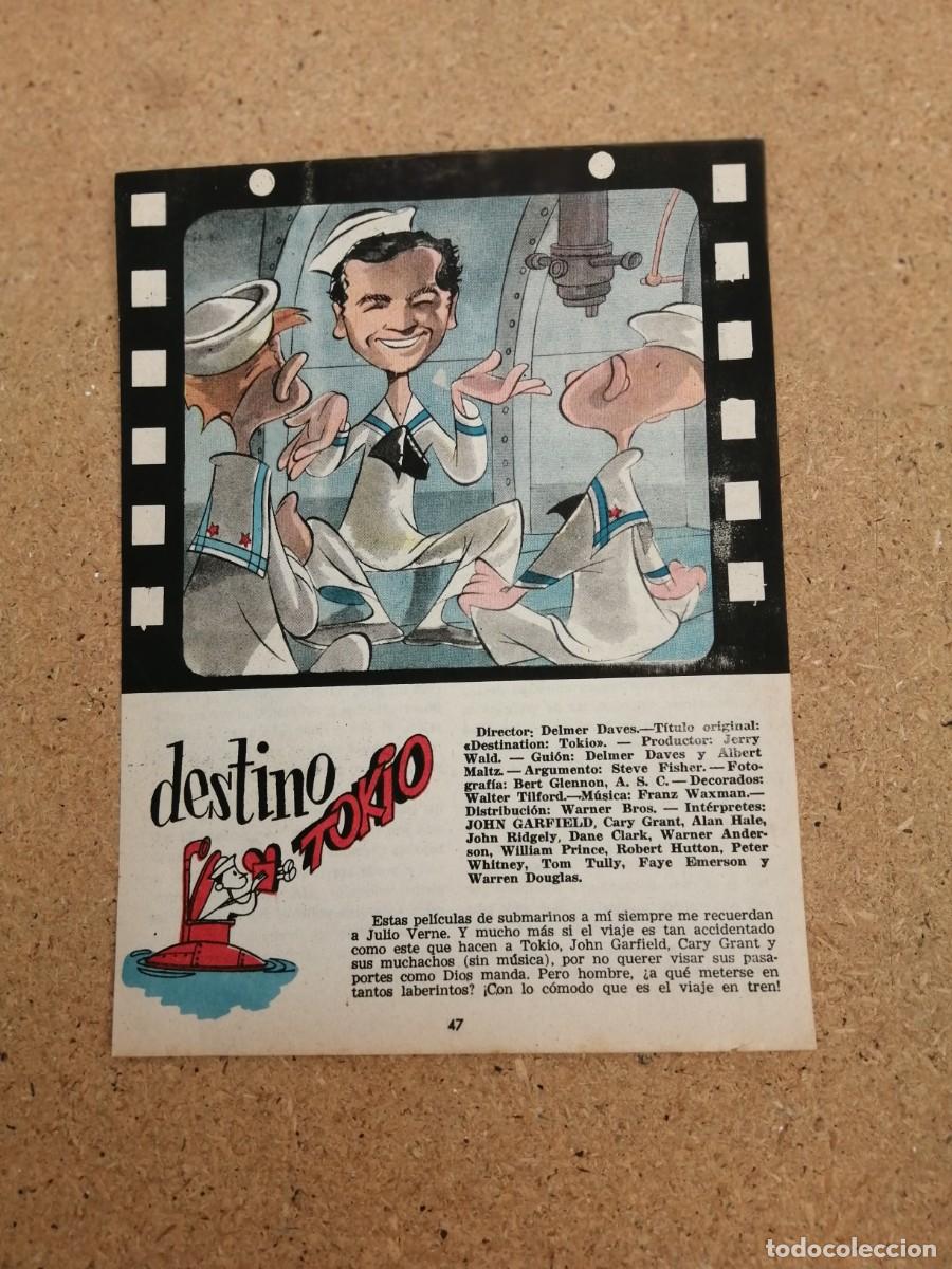 Altri oggetti di carta: CRONICA CINE. DESTINO TOKIO (CATY GRANT - JOHN GARFIELD)