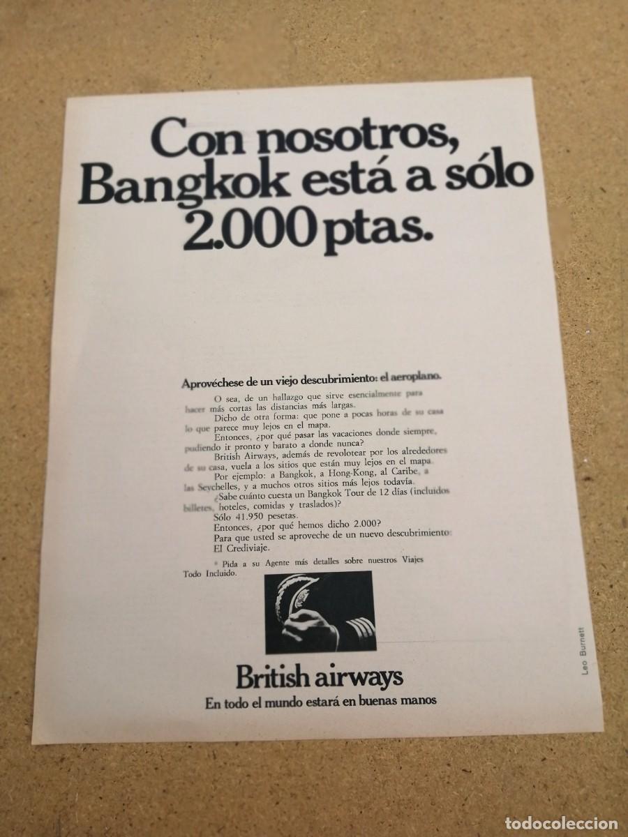 Otros art&iacute;culos de coleccionismo en papel: ANUNCIO. BRITISH AIRWAYS